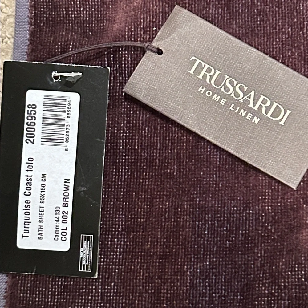 Trussardi Home Bath Sheet / Beach Towel Turquoise Coastal NWT HUGE! Cotton #2